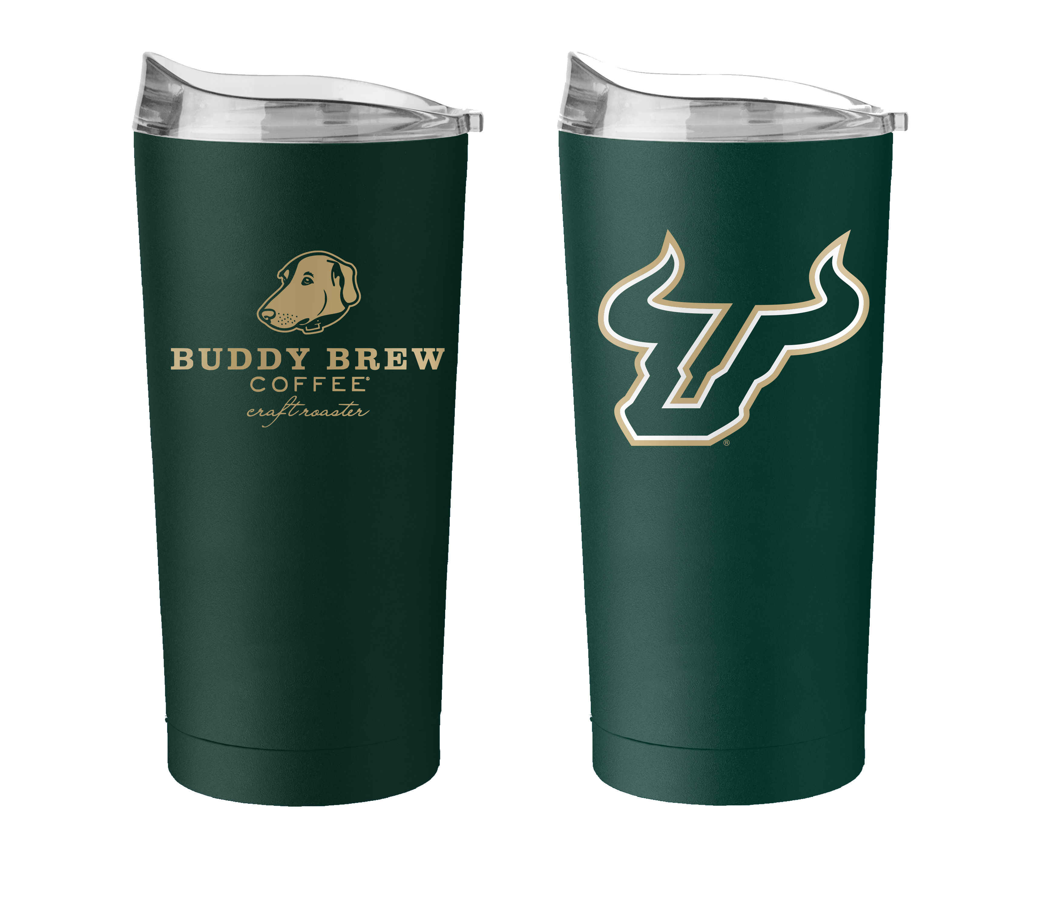 USF 20 oz. Powder Coat Stainless Tumbler - Hunter Green