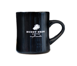 The Buddy Brew diner mug comes in black or white.