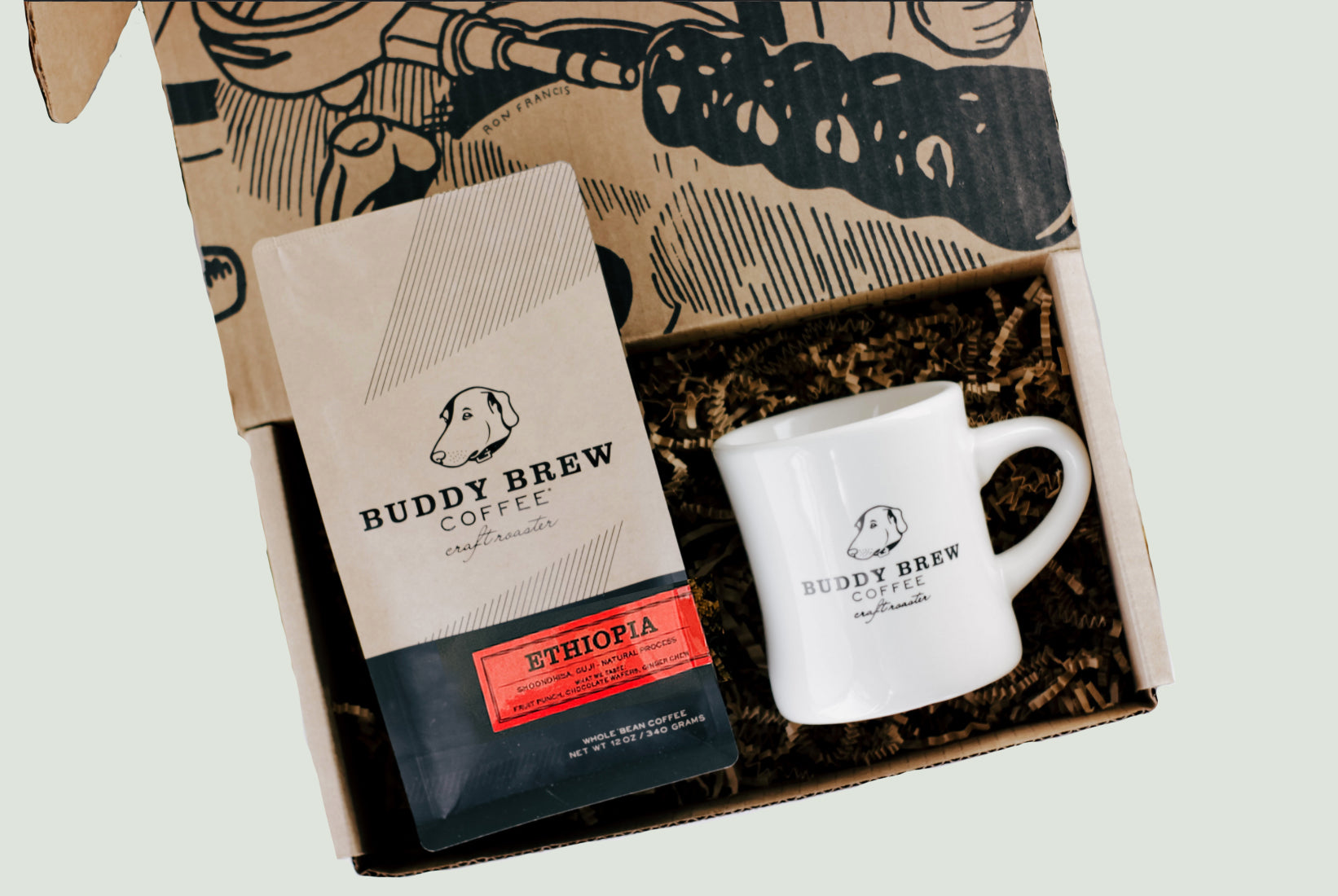 Buddy Brew diner mug makes a nice gift when added to a bag of coffee.