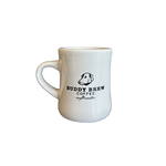 The Buddy Brew diner mug comes in black or white.